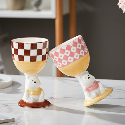 Home Cartoon Style Bear Hand-painted Cute Creative Ceramic Cup