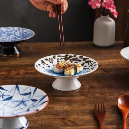 Unter glasur Farb becher Teller Haushalt Runde Sushi Sashimi Platte