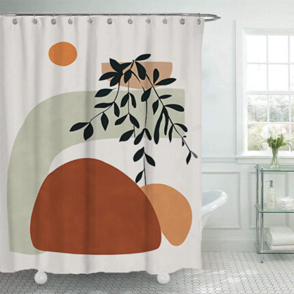 Einfache Geometrische Dusche Vorhang Badezimmer Polyester Wasserdicht Dusche