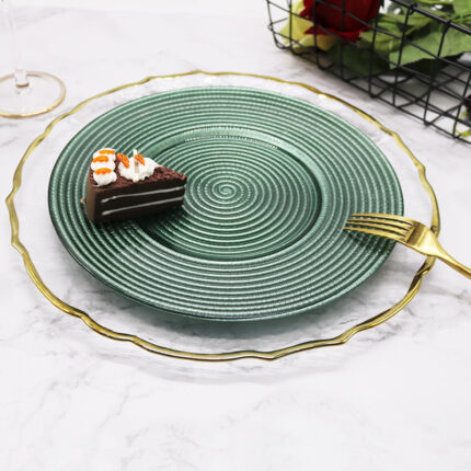 Household Minimalist Straw Hat Patterned Glass Plate