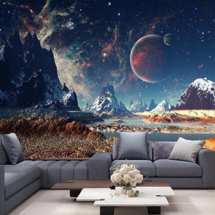Gedruckt Imaginäre Planeten Tapisserie Multifunktionale Tapisserie Sitzen Teppich Wand Hängen