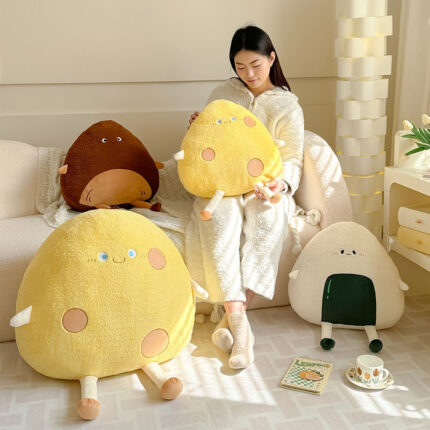Simple And Cute Cartoon Rice And Vegetable Roll Pillow