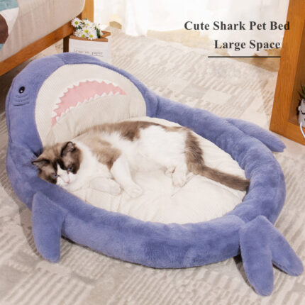 Reizendes Haustier bett Hunde zwinger Haus Dickes warmes Katzen bett Polster Weiches Sofa Haifisch muster Kissen für kleine mittelgroße Hunde Welpen schlaf matte