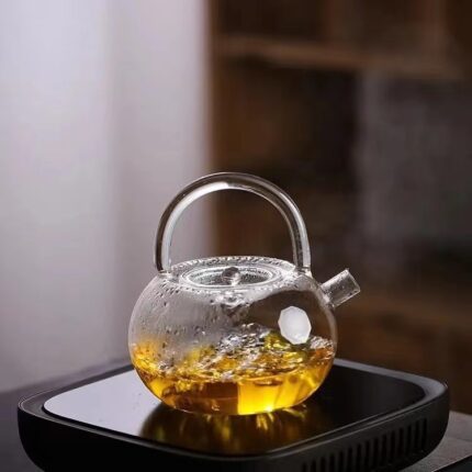 High Temperature Resistant High Borosilicate Transparent Glass Teapot