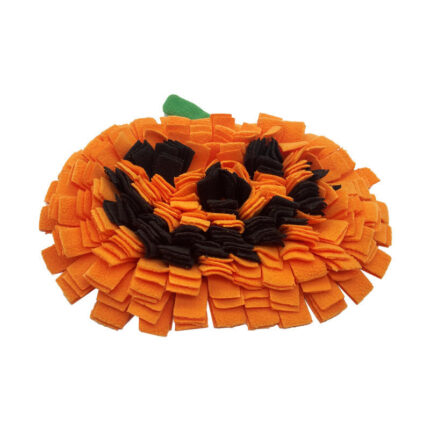 Pet Sniffing Mat Pumpkin Dog Sniffing Mat Festive Pumpkin Fur Mat Anti-choking Slow Food Training Mat