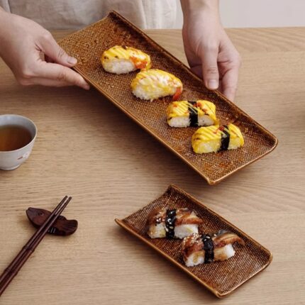 Long Plate Creative Ceramic Underglaze Dish