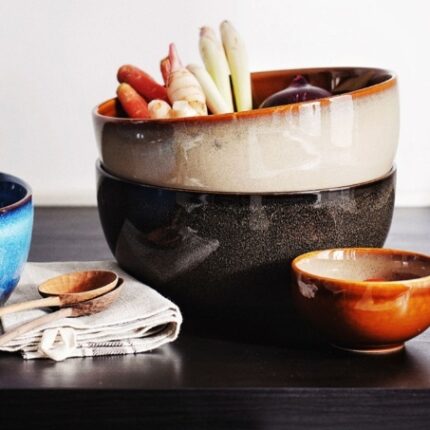 Creative Ceramic Salad Bowl Large Household Rice Bowl