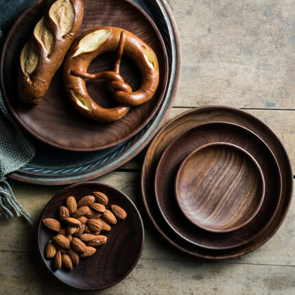 Dried Fruit Dessert New Black Walnut Wood Dish Household