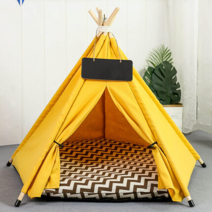 Haustier-Tipi-Zelt Hunde-Katzen-Bett tragbar abwasch bar Hunde häuser Indoor-Welpen betten mit Kissen für kleine Hunde Katzen Kaninchen