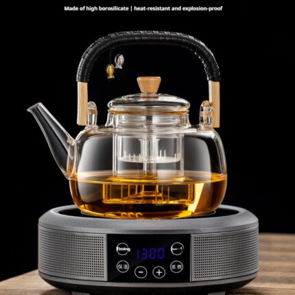 Integrated Steaming And Boiling Glass Teapot 1.3L Large Capacity