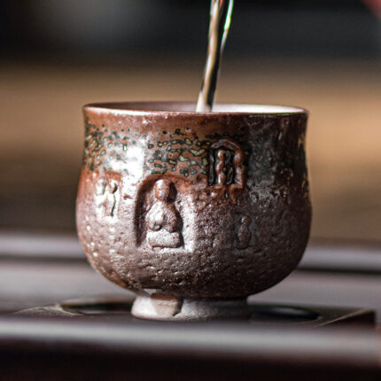 Dunhuang Kulturelle und kreative chinesische Retro Brennholz Handgemachte Kung-Fu-Tee tasse