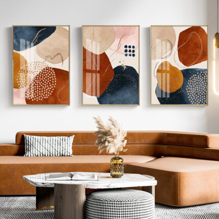 Abstrakte Aquarell Geometrische Formen Kunstwerk Leinwand Malerei Poster