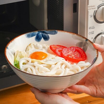 Homemade Underglaze Japanese Style Ramen Household Noodles Rain-hat Shaped Bowl
