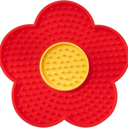 Cats Lick Pad With Suctions Cup Slow Feeders Licking Mat Flower Shape Silicone Pad With Suctions Cup Dog Licking Mat Silicone