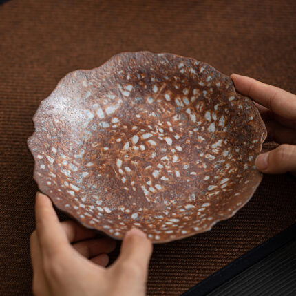 Old Rock Clay Lace Pot Tray Stoneware Dry Pour
