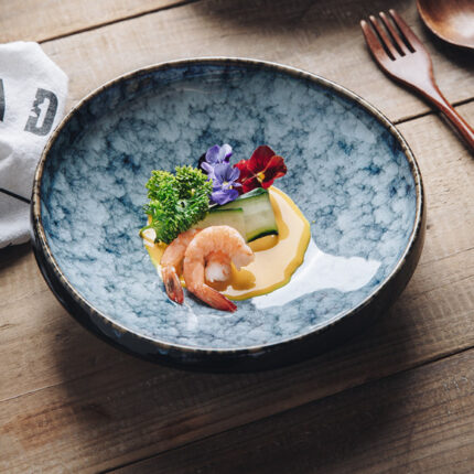 Tableware Creative Cold Dish Ceramic Special-shaped Business Club Salad Bowl