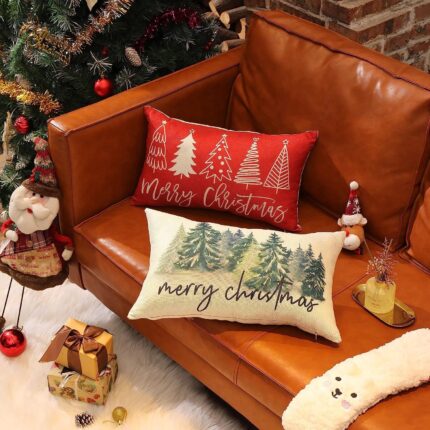 Weihnachts sofa Einfaches Leinen Kissen bezug Heim Sofa Dekoration
