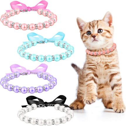Diamant-Hunde perlen Halskette Schmuck für kleine Hunde Welpe-Bling-Strass-Katzen-Hochzeits-Kragen Yorkie Mädchen Kleidung Kostüm Outfits Zubehör