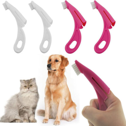 Haustier Finger Zahnbürste Teddy Hunde bürste Schlechter Atem Tatar Zähne Werkzeug Hund Katzen reinigung 2 Farben Katzen zahnbürsten