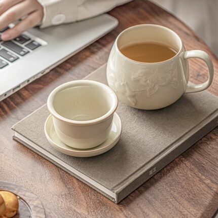 Haushalt Lucky Persimmon Keramik Tee tasse mit Deckel
