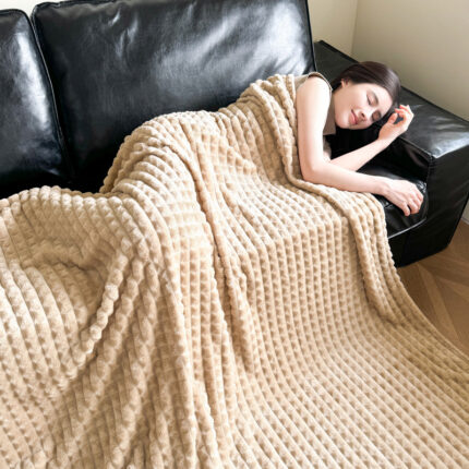 Flanell-Plaid-Decke Weiche Doppel dicke warme Nicken decke
