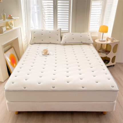 New Soybean Fiber Quilted Fitted Sheet Single Piece